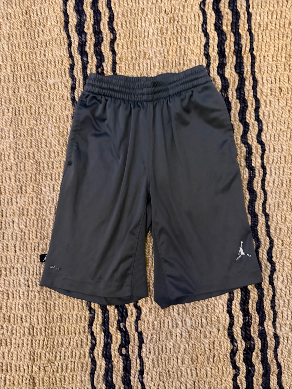 Jordan Black Youth Athletic Gray Basketball Shorts